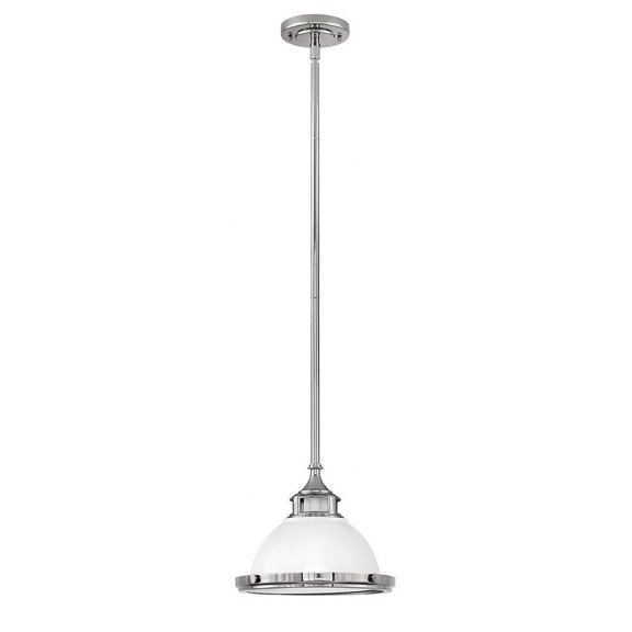 1 Light Small Pendant In Traditional-Industrial Style 11.75 Inches Wide By 9 Inches High-Polished White Finish Hinkley Lighting 3122Pt