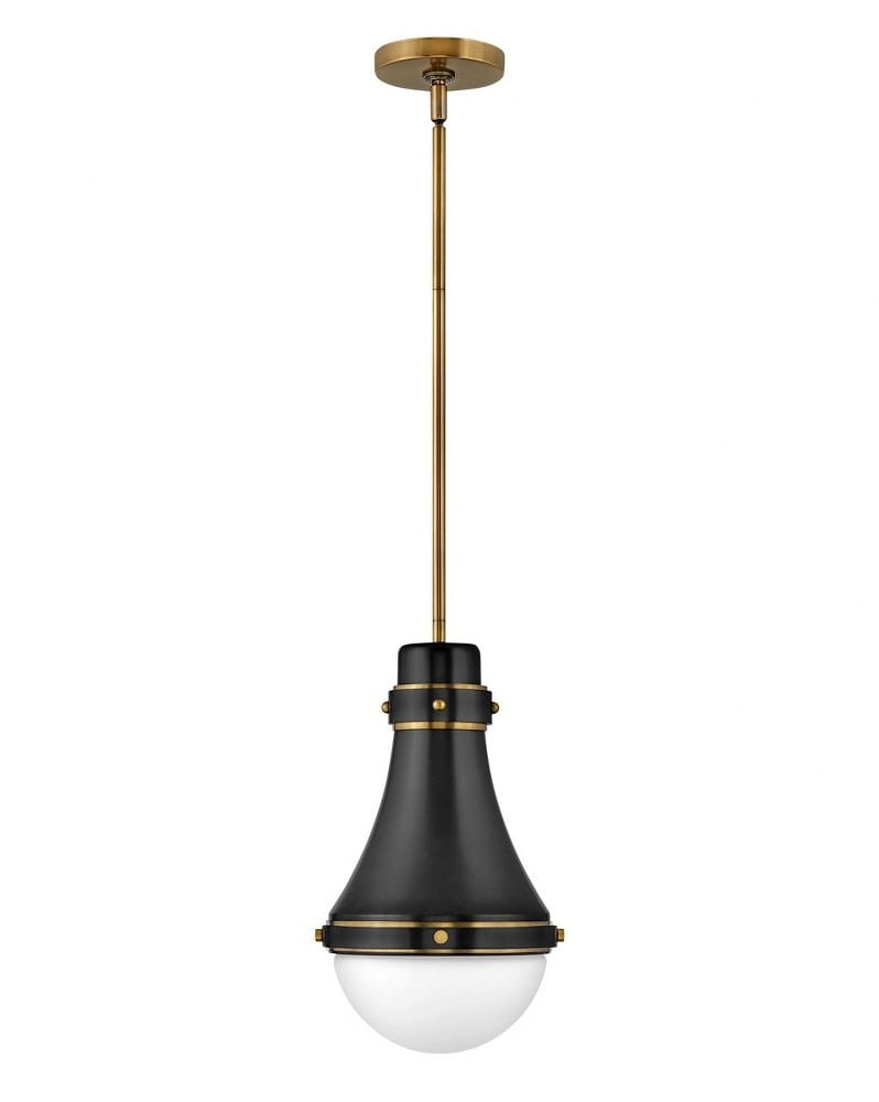 Oliver Transitional Black and Heritage Brass LED Pendant Light