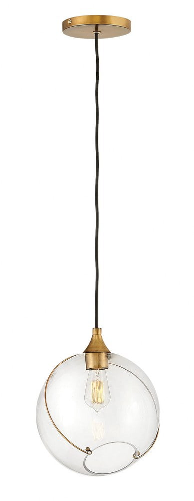 Heritage Brass Globe Pendant with Clear Glass Shade