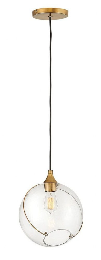 Heritage Brass Globe Pendant with Clear Glass Shade