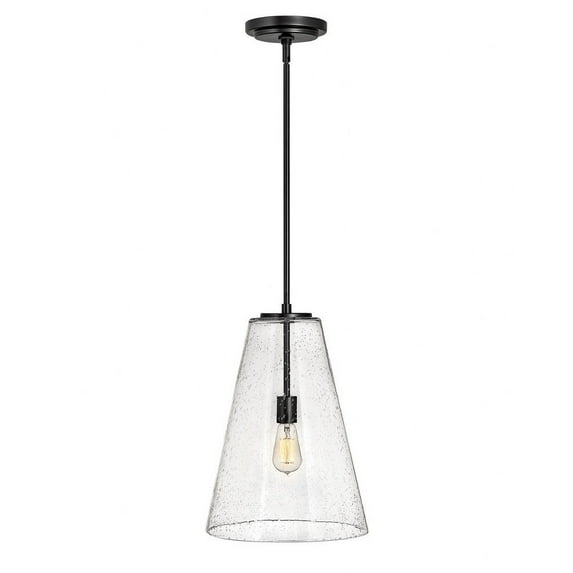 One Light Medium Pendant In Transitional-Modern-Scandinavian Style 13 Inches Wide By 18.5 Inches High-Satin Black Finish Hinkley Lighting 41047Sk