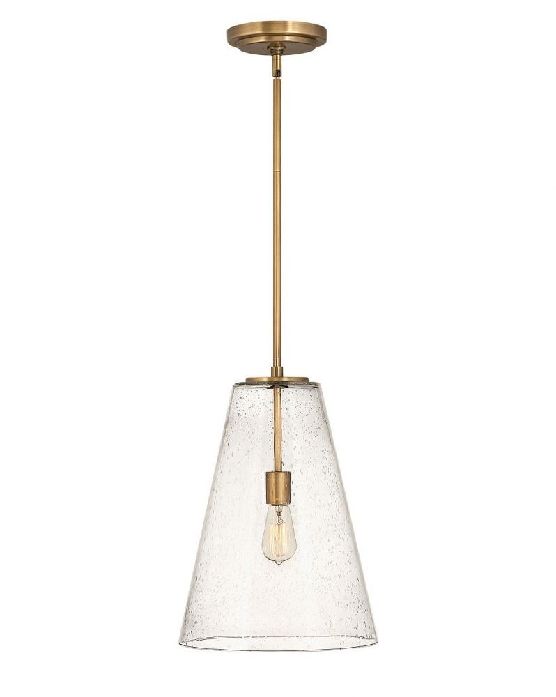 Vance Heritage Brass A-Line Pendant with Glass Shade