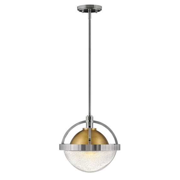 1 Light Pendant In Transitional-Mid-Century Modern Style 12 Inches Wide By 12 Inches High-Polished Nickel Finish Hinkley Lighting 40017Pn