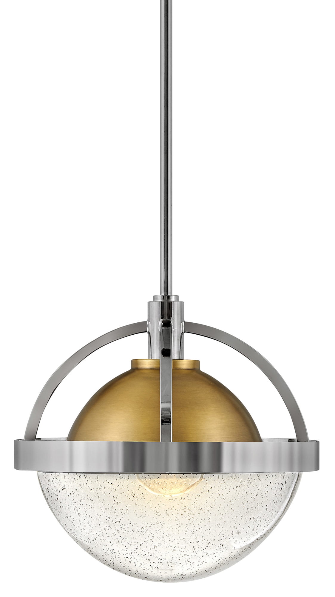 Watson Polished Nickel and Brass Globe Pendant Light