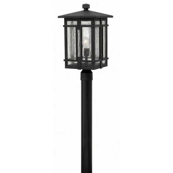 One Light Outdoor Post Mount In Transitional-Craftsman Style 11 Inches Wide By 20.5 Inches High-Museum Black Finish Hinkley Lighting 1961Mb
