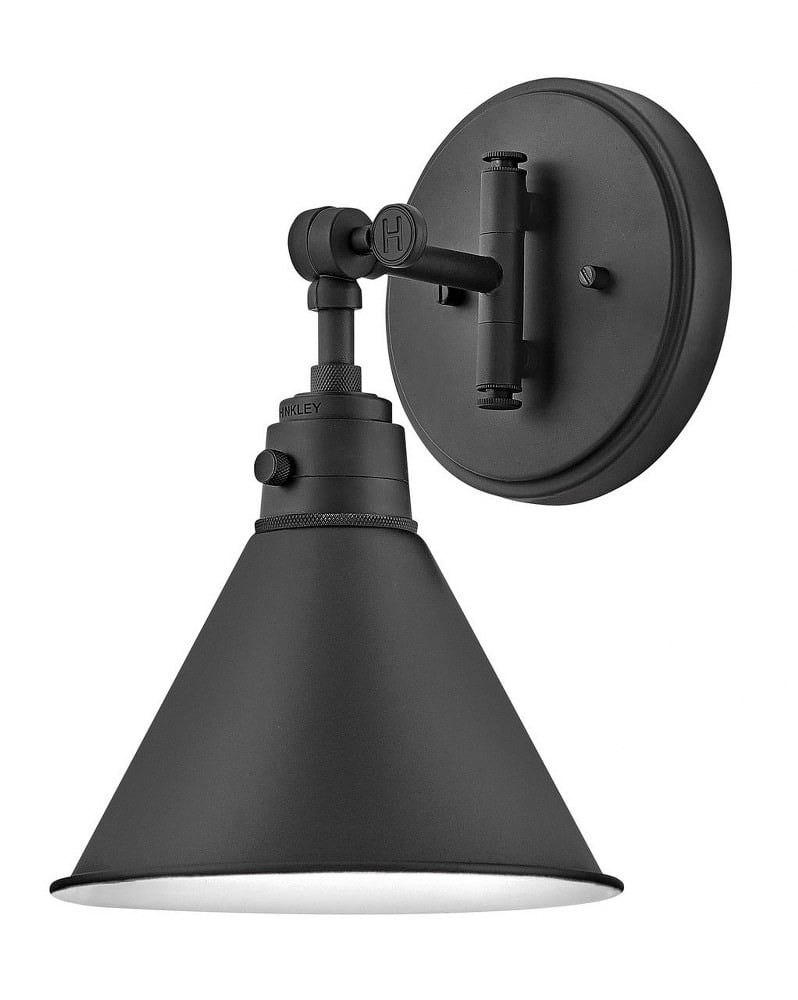 Arti Adjustable Black and Clear Glass 1-Light Wall Sconce