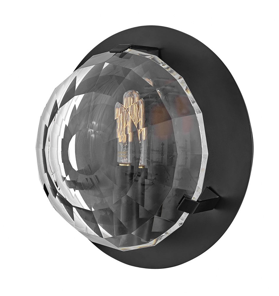 Leo Black Optic Crystal 1-Light Wall Sconce