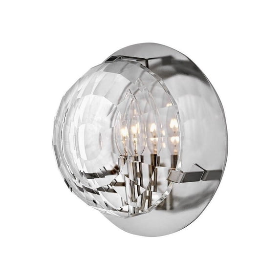35690PN Hinkley Lighting Leo - 1 Light Wall Sconce in Traditional and Glam Style - 8.75 Inches Wide by 8.75 Inches High-Polished Nickel Finish