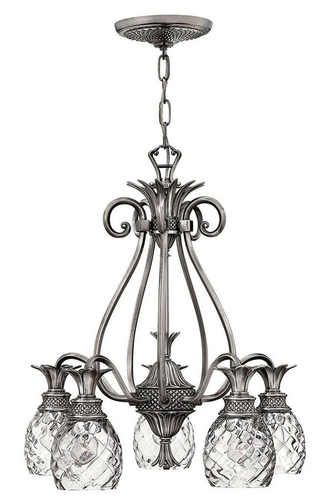 Pearl Bronze 5-Light Chandelier with Clear Optic Glass