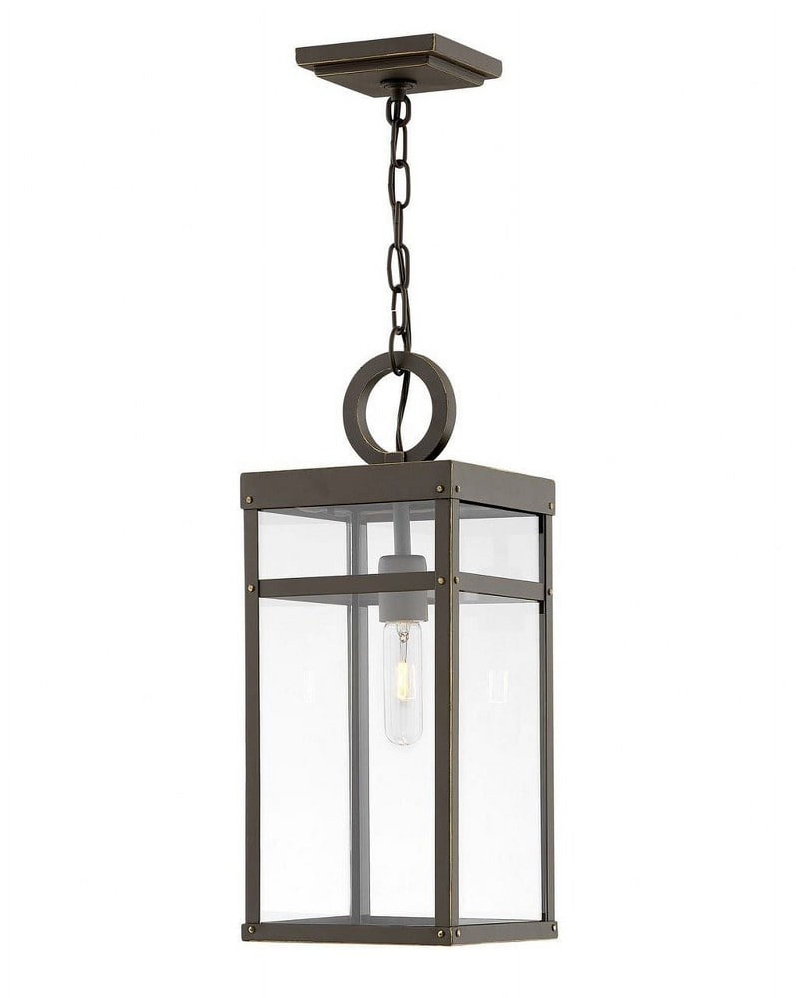 Oil Rubbed Bronze Outdoor Hanging Lantern with Clear Glass