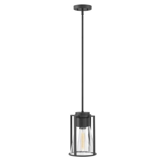 1 Light Small Pendant In Industrial Style 7.75 Inches Wide By 12 Inches High-Black Finish-Clear Glass Color Hinkley Lighting 63307Bk-Cl