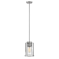 1 Light Small Pendant In Industrial Style 7.75 Inches Wide By 12 Inches High-Brushed Nickel Finish-Clear Glass Color Hinkley Lighting 63307Bn-Cl