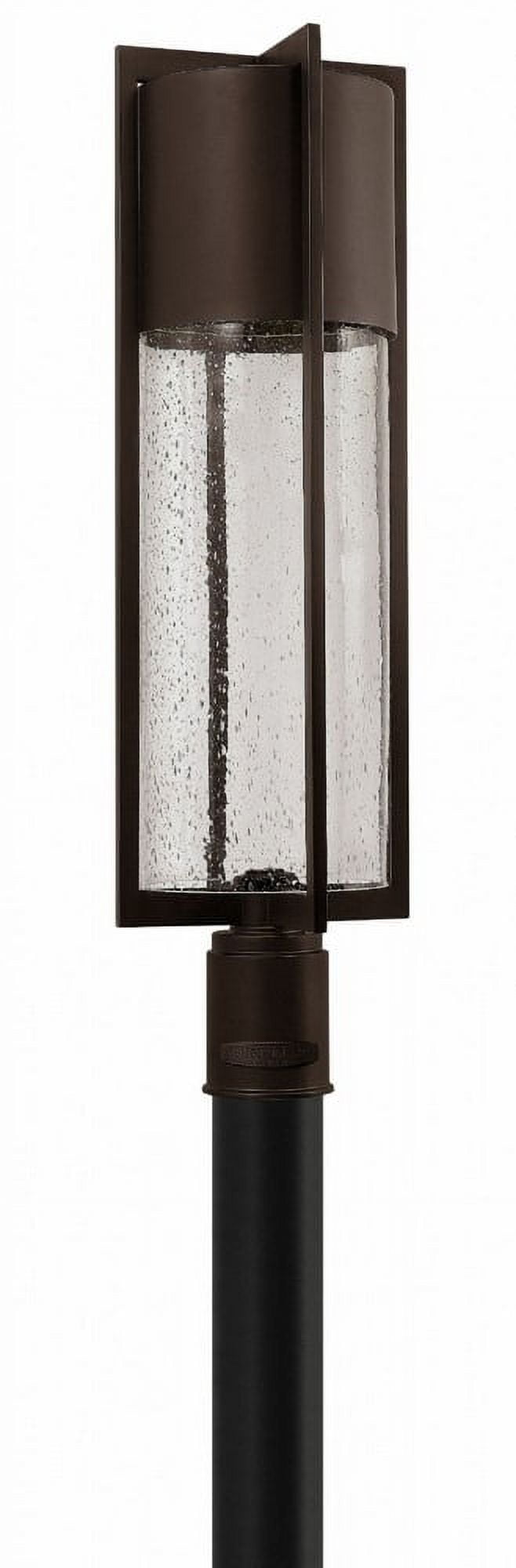 Buckeye Bronze Aluminum Outdoor Post Light with Clear Seedy Glass
