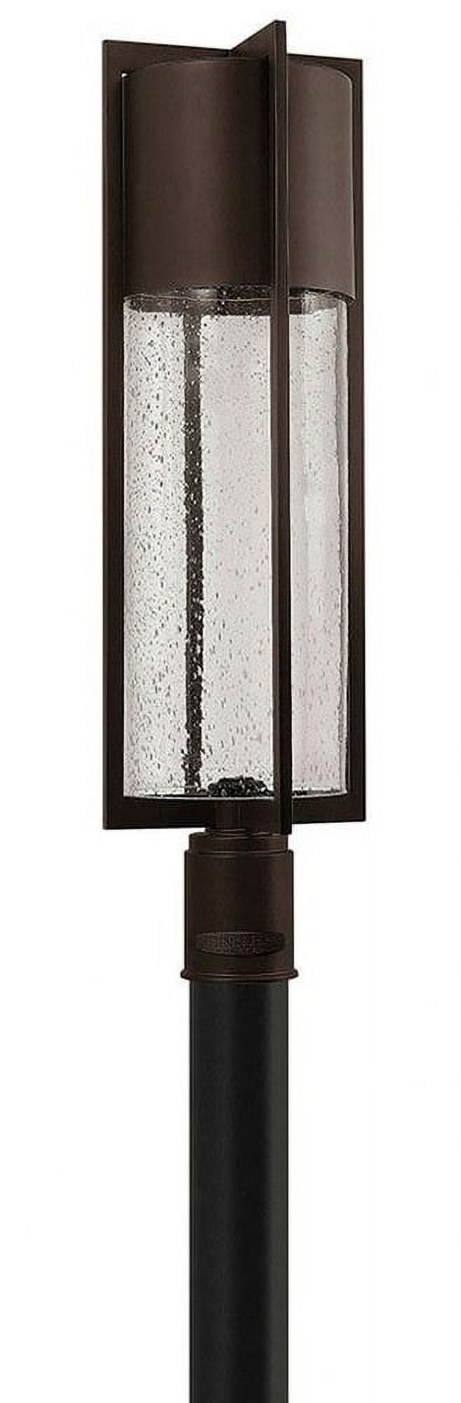 Buckeye Bronze Aluminum Outdoor Post Light with Clear Seedy Glass