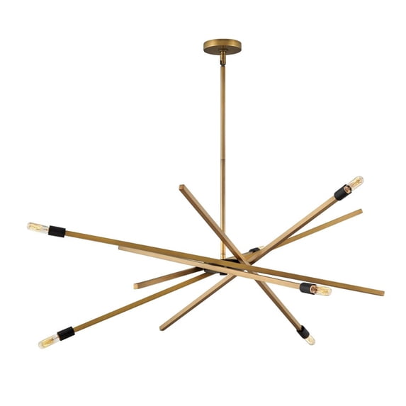 4766HB Hinkley Lighting Archer - 6 Light Large Chandelier in Transitional-Modern-Scandinavian Style - 42.5 Inches Wide by 42.5 Inches High-Heritage