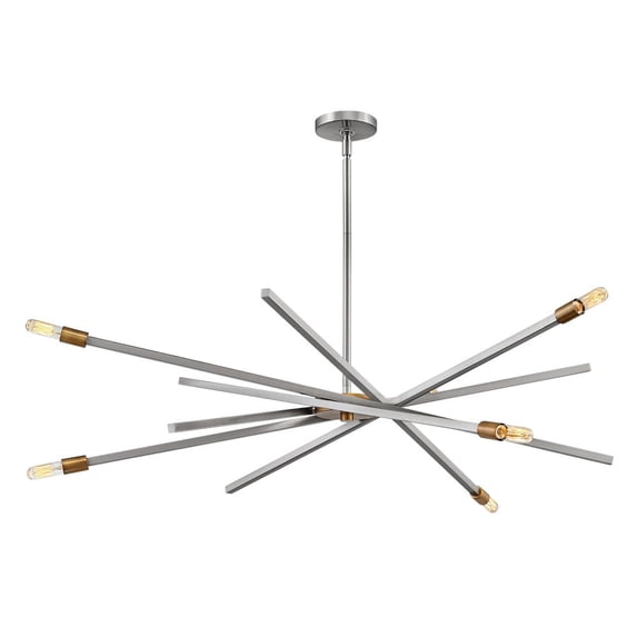 4766BN Hinkley Lighting Archer - 6 Light Large Chandelier in Transitional-Modern-Scandinavian Style - 42.5 Inches Wide by 42.5 Inches High-Brushed