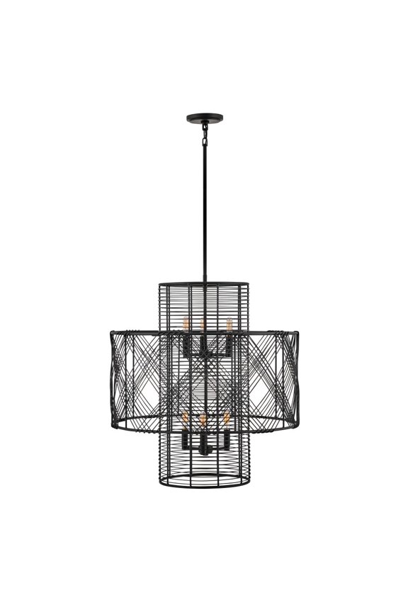 41065BLK Hinkley Lighting Nikko - 6 Light Medium Multi-Tier Chandelier in Transitional-Coastal Style - 26 Inches Wide by 27.75 Inches High-Black