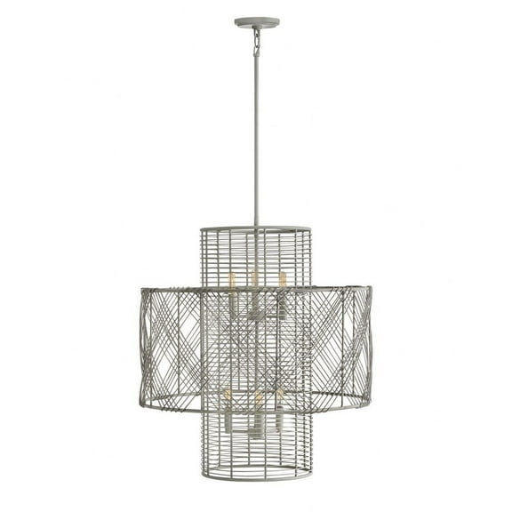 41065LAW-Hinkley Lighting-Nikko - 6 Light Medium Multi-Tier Chandelier in Transitional-Coastal Style - 26 Inches Wide by 27.75 Inches High-Light
