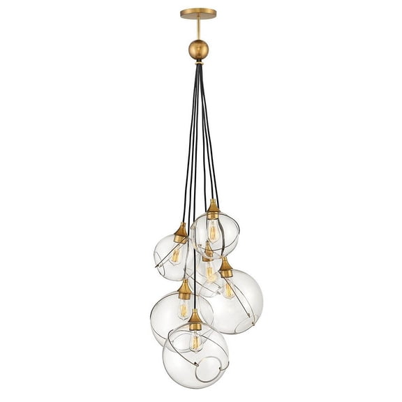 30306HBR Hinkley Lighting Skye - 6 Light Multi-Tier Chandelier in Modern-Bohemian Style - 24 Inches Wide by 58 Inches High-Heritage Brass Finish