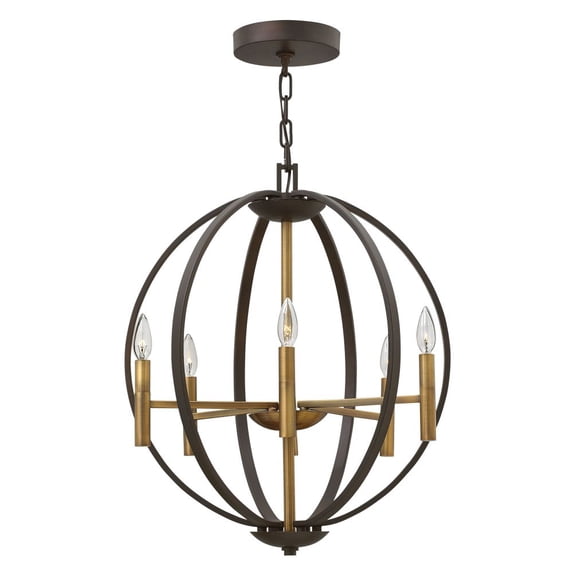 3466SB Hinkley Lighting Euclid - 6 Light Medium Orb Chandelier in Transitional-Modern Style - 21.25 Inches Wide by 25.75 Inches High-Spanish Bronze