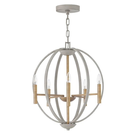 3466CG Hinkley Lighting Euclid - 6 Light Medium Orb Chandelier in Transitional-Modern Style - 21.25 Inches Wide by 25.75 Inches High-Cement Gray