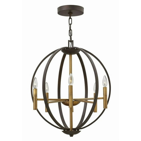 3466SB Hinkley Lighting Euclid - 6 Light Medium Orb Chandelier in Transitional-Modern Style - 21.25 Inches Wide by 25.75 Inches High-Spanish Bronze