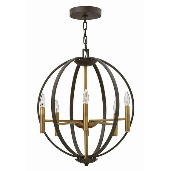 3466SB Hinkley Lighting Euclid - 6 Light Medium Orb Chandelier in Transitional-Modern Style - 21.25 Inches Wide by 25.75 Inches High-Spanish Bronze