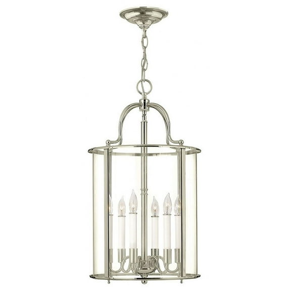 3478PN-Hinkley Lighting-Gentry - 6 Light Large Foyer in Traditional Style - 14 Inches Wide by 25 Inches High-Polished Nickel Finish