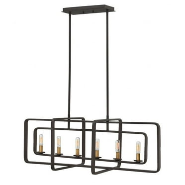4815KZ-Hinkley Lighting-Quentin - 6 Light Linear Chandelier in Mid-Century Modern-Industrial Style - 36 Inches Wide by 13 Inches High-Buckeye Bronze