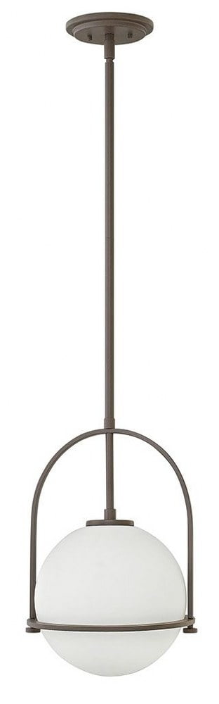 Somerset 10" Etched Opal Globe Pendant in Buckeye Bronze