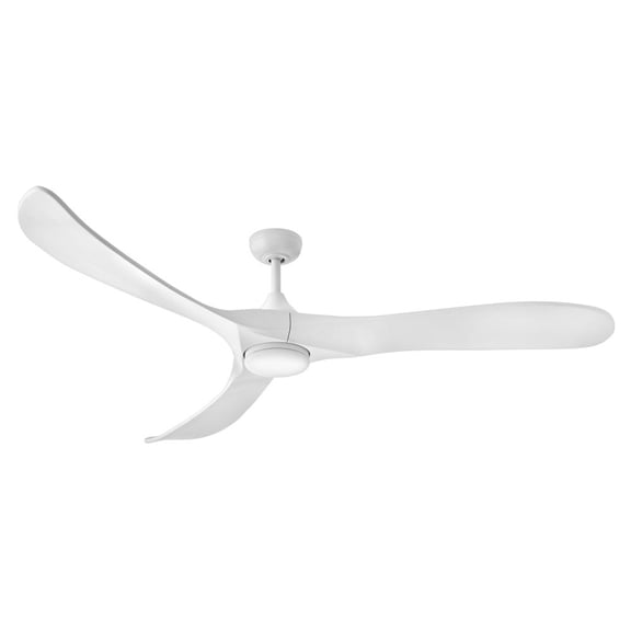 903872FWW-LDD Hinkley Lighting Swell Illuminated - 3 Blade Ceiling Fan with Light Kit In Modern Style-15 Inches Tall and 72 Inches Wide-Matte White