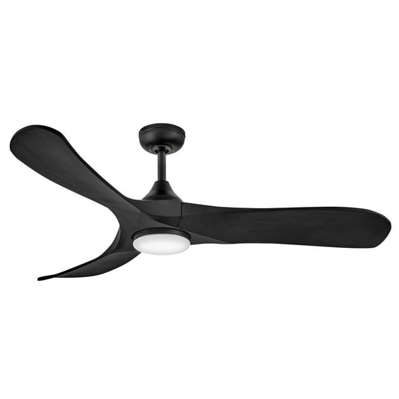 903856FBB-LDD Hinkley Lighting Swell Illuminated - 3 Blade Ceiling Fan with Light Kit In Modern Style-15 Inches Tall and 56 Inches Wide-Matte Black