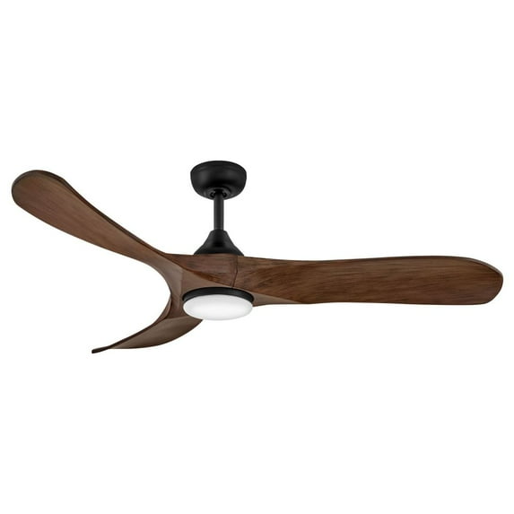 903856FWB-LDD Hinkley Lighting Swell Illuminated - 3 Blade Ceiling Fan with Light Kit In Modern Style-15 Inches Tall and 56 Inches Wide-Matte Black