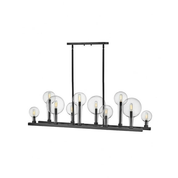 30528BK Hinkley Lighting Alchemy - Ten Light Linear Chandelier in Transitional-Industrial Style - 48.25 Inches Wide by 17 Inches High-Black Finish