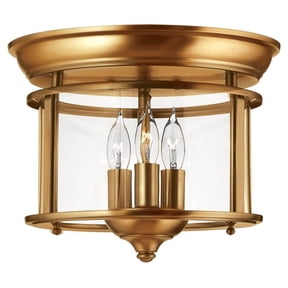 3473HR-Hinkley Lighting-Gentry - 3 Light Medium Flush Mount in Traditional Style - 11.5 Inches Wide by 9.5 Inches High-Heirloom Brass Finish