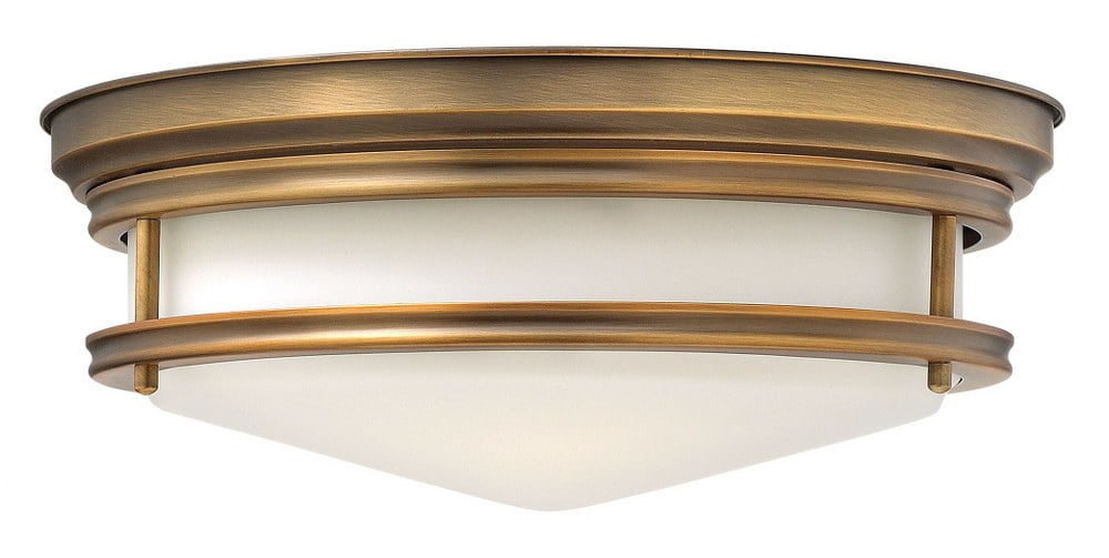 Elegant Brushed Bronze 3-Light Flush Mount with Etched Opal Glass