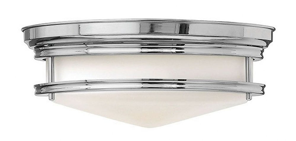 Hadley 14" Chrome and Etched Opal Glass 3-Light Flush Mount