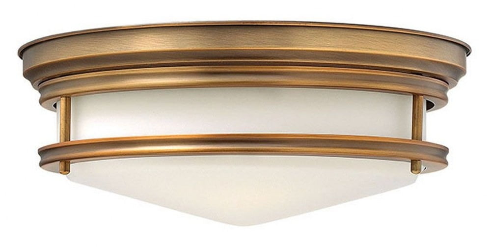Elegant Brushed Bronze 3-Light Flush Mount with Etched Opal Glass