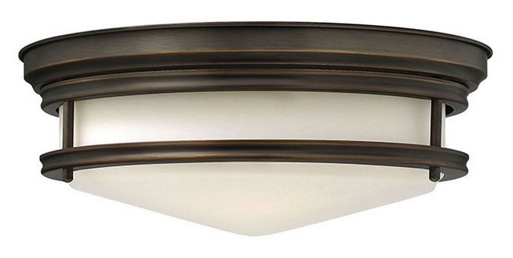Etched Opal Glass and Oil Rubbed Bronze 3-Light Flush Mount