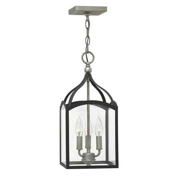 3413DZ-Hinkley Lighting-Clarendon - 3 Light Small Open Frame Pendant in Traditional Style - 8 Inches Wide by 18.25 Inches High-Aged Zinc Finish