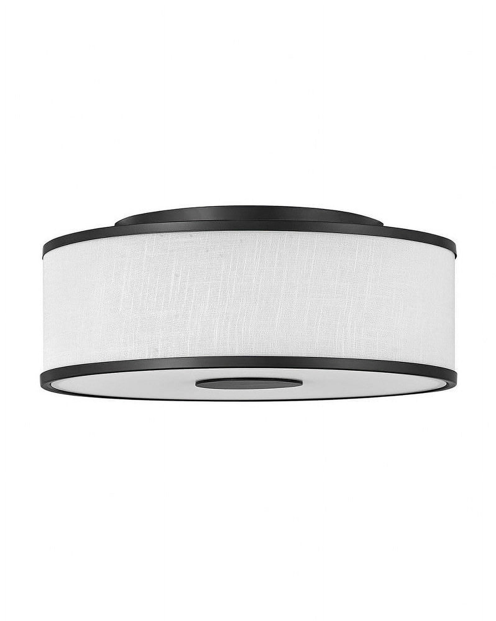 Transitional Brushed Nickel LED Drum Flush Mount Light