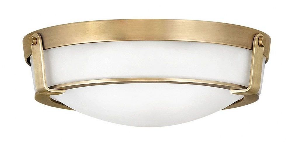 Heritage Brass Etched Glass 3-Light Flush Mount Ceiling Fixture