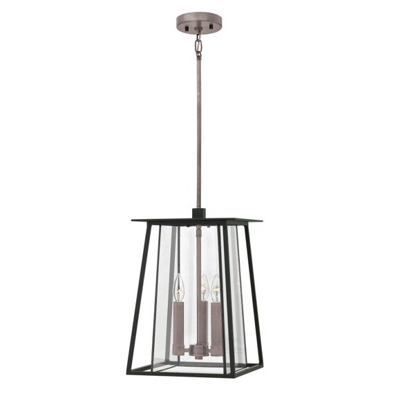 2102BK-LL-Hinkley Lighting-Walker - Three Light Outdoor Hanging Lantern in Transitional-Craftsman Style - 11.5 Inches Wide by 17.25 Inches High-Black