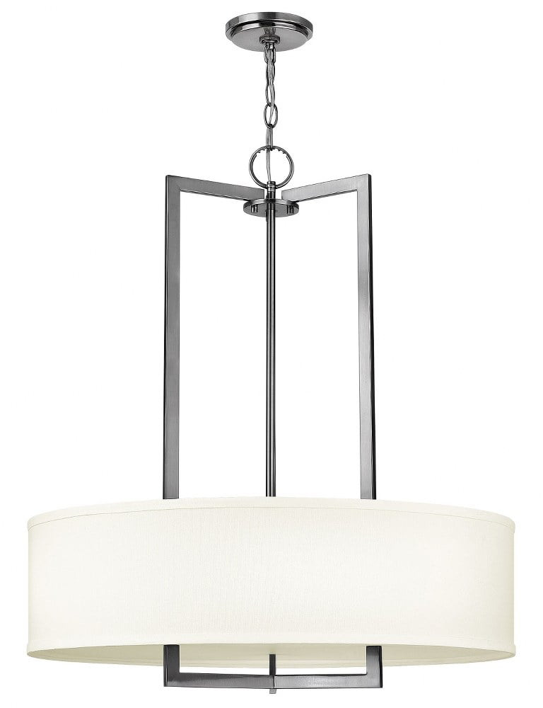 Sophisticated Buckeye Bronze 3-Light Drum Chandelier with Off-White Linen Shade