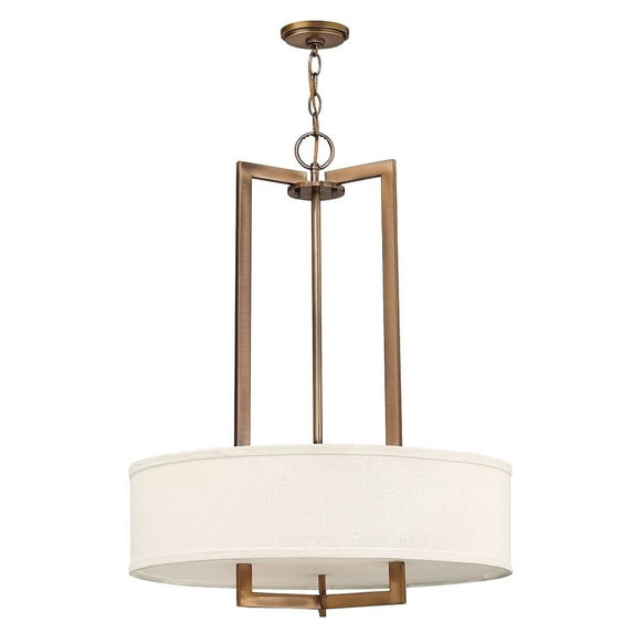 3204BR Hinkley Lighting Hampton - 3 Light Medium Drum Chandelier in Transitional Style - 26 Inches Wide by 30.25 Inches High-Brushed Bronze