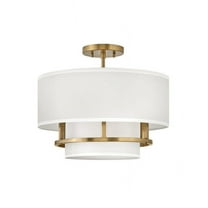 38893LCB-Hinkley Lighting-Graham - 3 Light Medium Semi-Flush Mount in Transitional Style - 16 Inches Wide by 13.75 Inches High-Lacquered Brass Finish