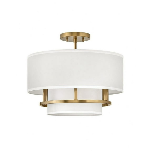 38893LCB-Hinkley Lighting-Graham - 3 Light Medium Semi-Flush Mount in Transitional Style - 16 Inches Wide by 13.75 Inches High-Lacquered Brass Finish