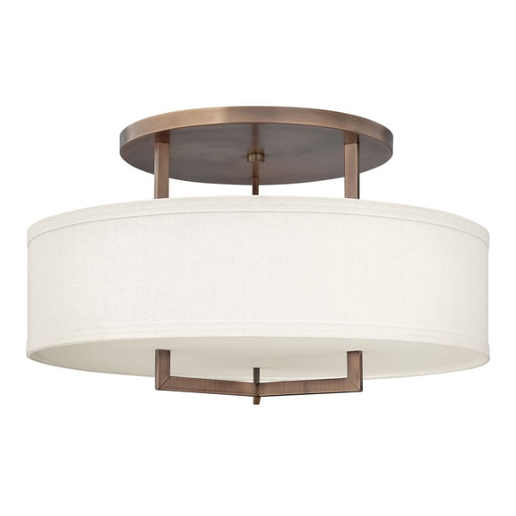 Hampton 3 - Light Brushed Bronze Dark Brown Mid Century Modern Incandescent Metal