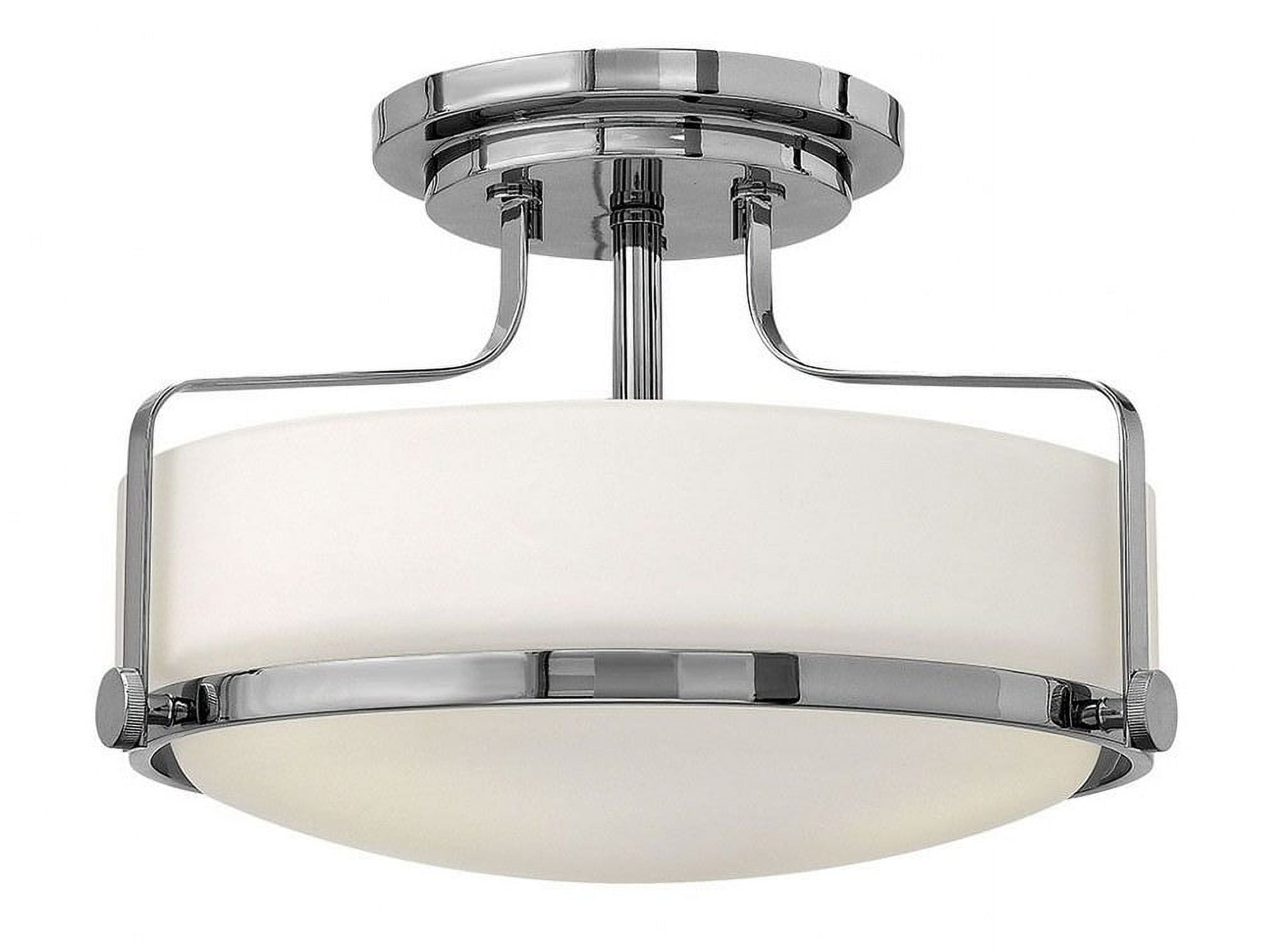 Transitional 3-Light Chrome Globe Chandelier with Etched Opal Shade