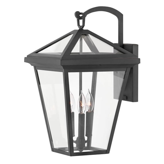 2565MB-LL Hinkley Lighting Alford Place - 3 Light Large Outdoor Wall Lantern in Traditional Style - 12 Inches Wide by 20.5 Inches High-Museum Black